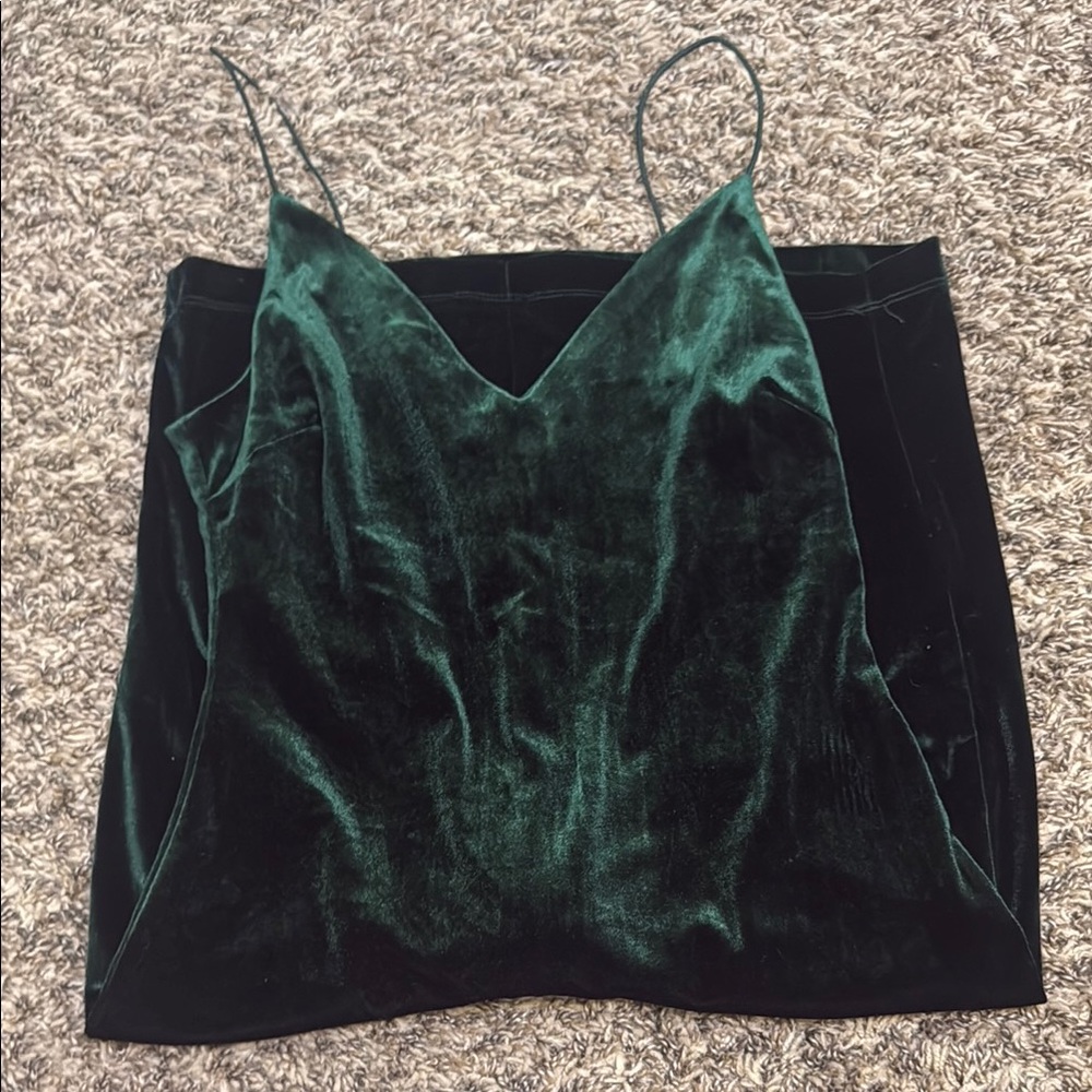 B. Smart Green Fitted Camisole with Spaghetti Straps